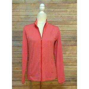 Adidas ClimaLite pink stripes  lightweight jacket